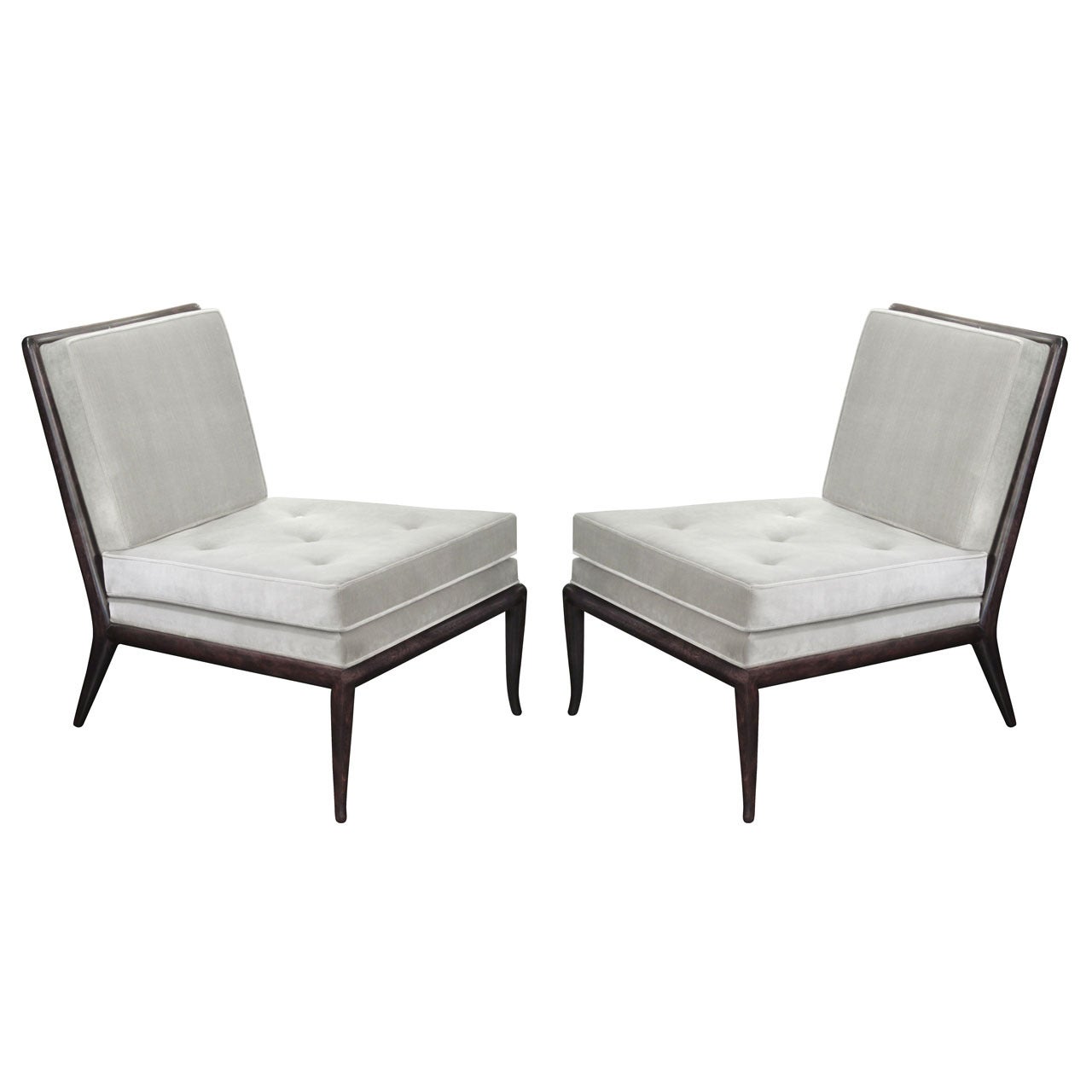 Pair of Elegant Slipper Chairs by T.H. Robsjohn-Gibbings