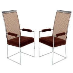 Pair of Chrome Arm Chairs by Milo Baughman