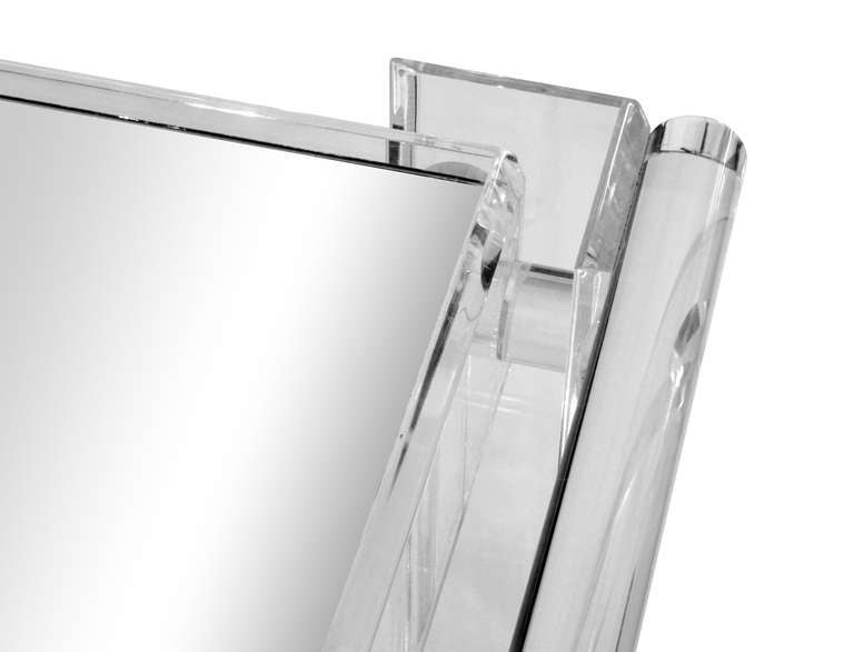 2-Tier Bar Cart in Lucite with Mirrored Glass
