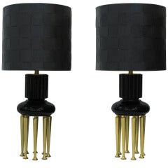 Pair of Rare and Exceptional Table Lamps by James Mont