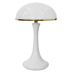 Rare Table Lamp in White Fiberglass by John Dickinson