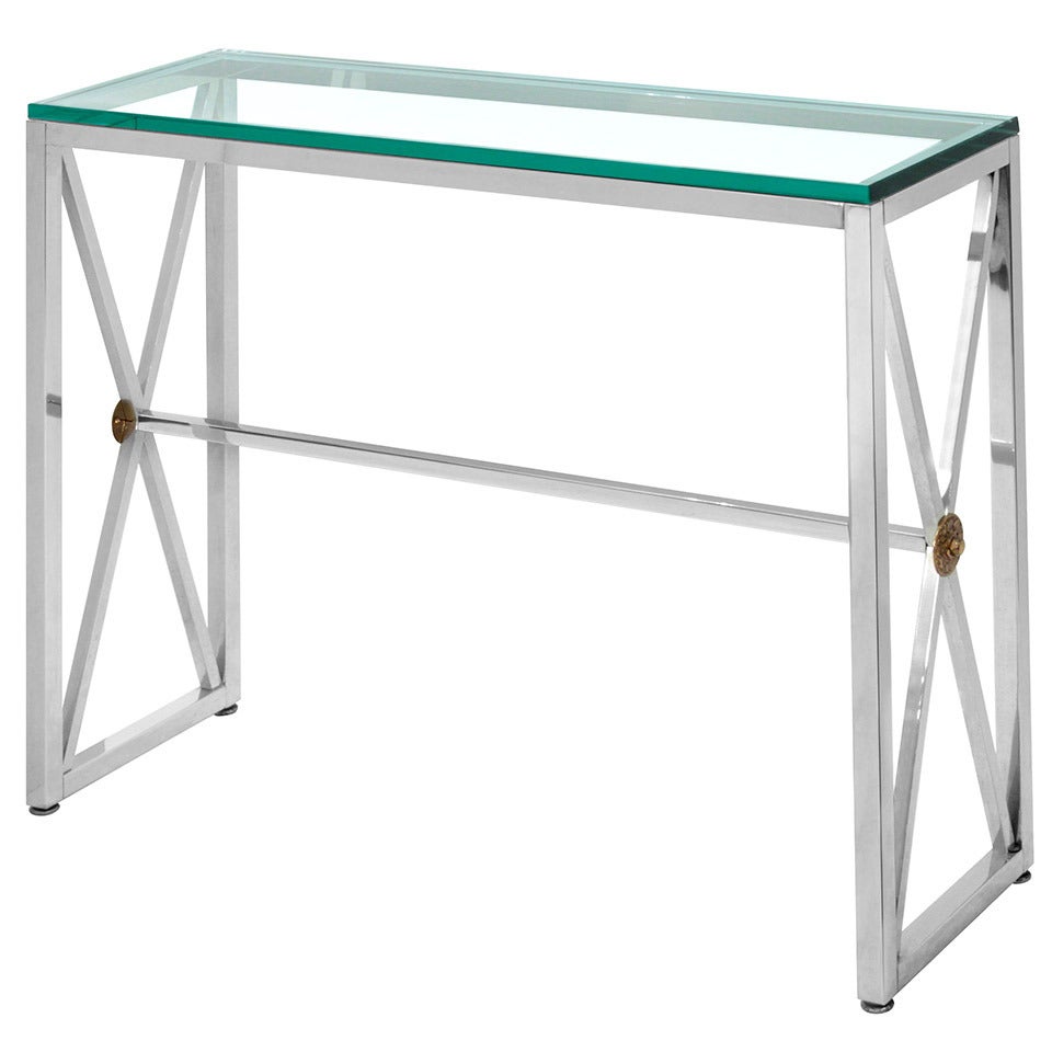 Console Table in Polished Chrome by Paul Jones