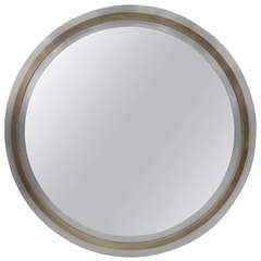 Round Mirror with Mixed Metal Frame