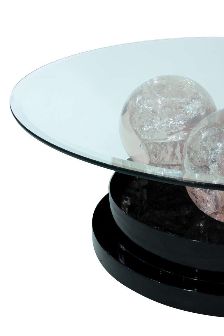 American Fractured Resin Sphere Coffee Table