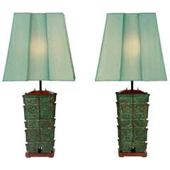 Pair of Exceptional Bronze Table Lamps