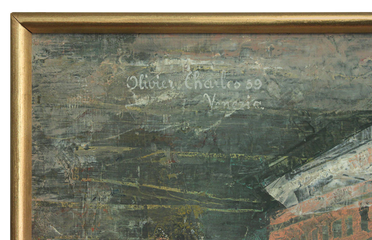 Quadro astratto di paesaggio urbano veneziano di Olivier Charles In condizioni ottime in vendita a New York, NY