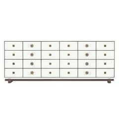 Vintage Chest of Drawers with Iconic Etched Brass Hardware by Tommi Parzinger