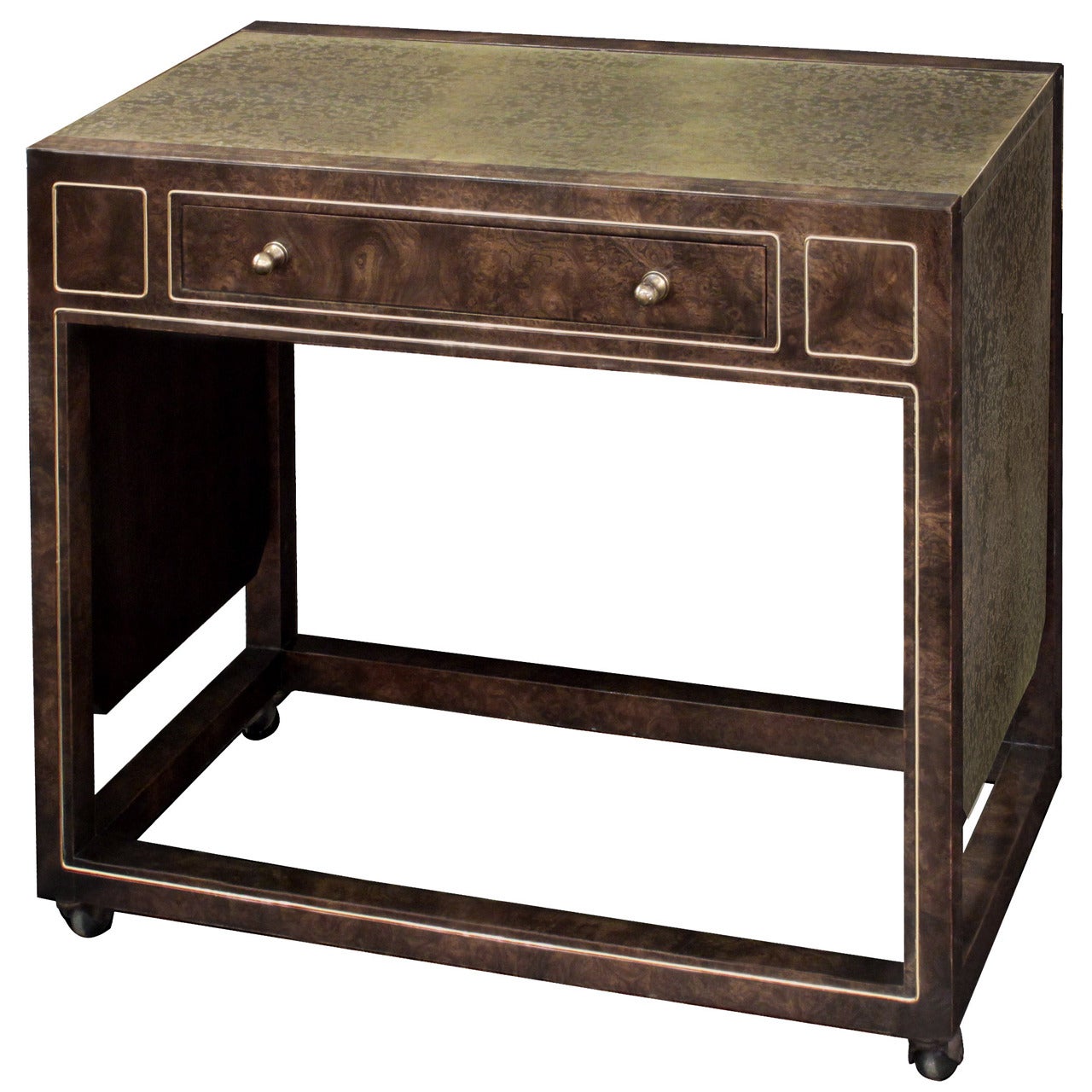 Extending Serving Cart with Acid-Etched Bronze Top by Mastercraft