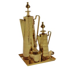 Elegant Brass Coffee Service by Tommi Parzinger