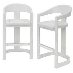 Pair of "Onassis Bar Stools" by Karl Springer