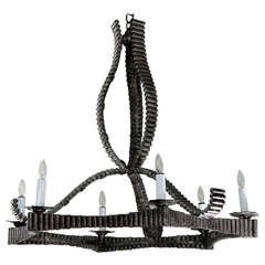 Large and Unique Brutalist Chandelier 8