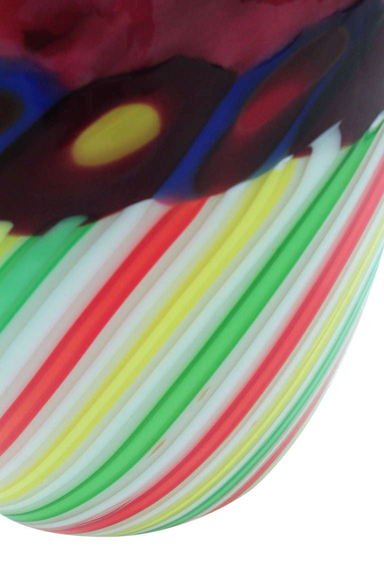 Italian Hand-blown Glass Vase with Glass Fragments by Anzolo Fuga