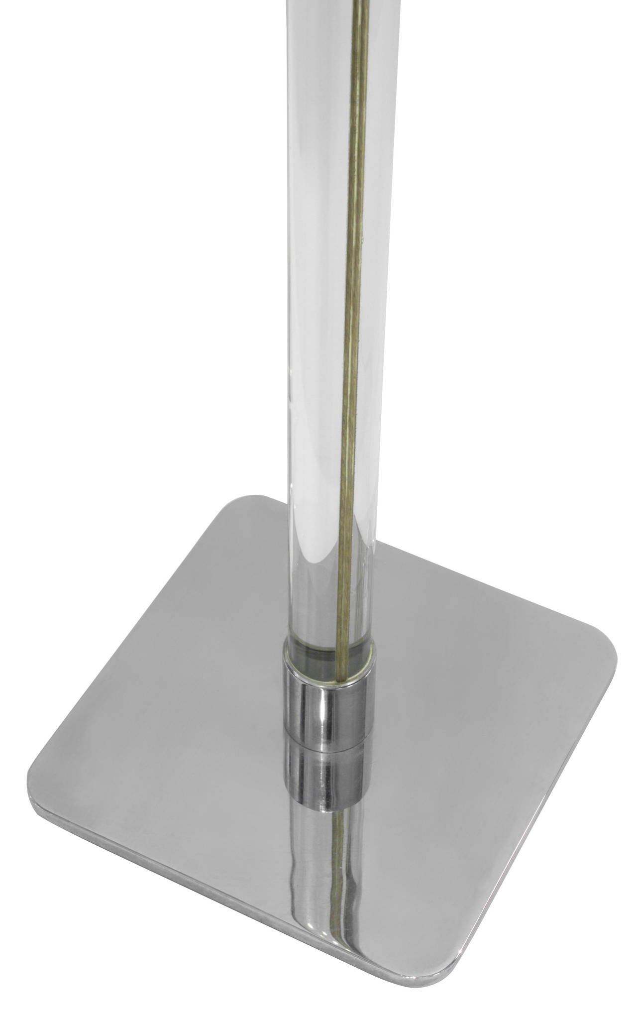 Floor Lamp in Lucite and Chrome by Hansen Lighting In Excellent Condition In New York, NY