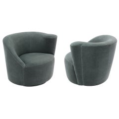 Pair Of Sculptural Lounge Chairs by Vladimir Kagan