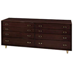 Chest of Drawers with Brass Buckle Pulls by Paul Frankl 1