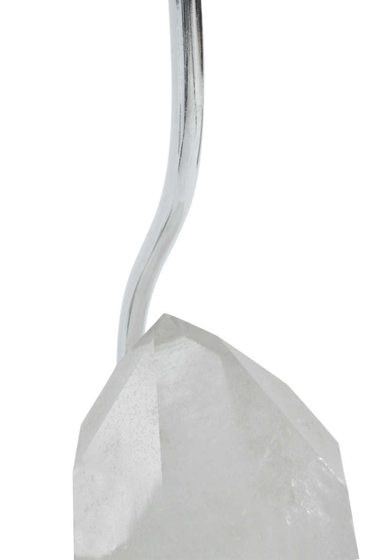 American Table Lamp with Mounted White Quartz by Karl Springer