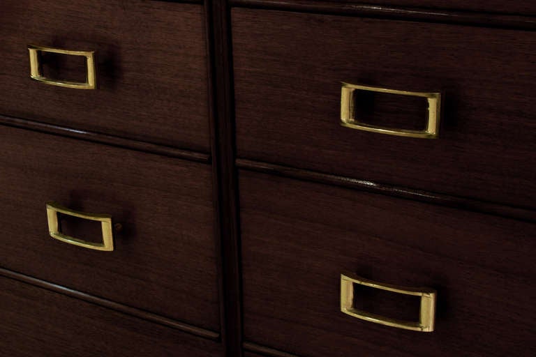 American Chest of Drawers with Brass Buckle Pulls by Paul Frankl
