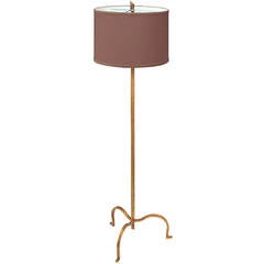 Vintage Elegant French Floor Lamp in Hammered Bronze