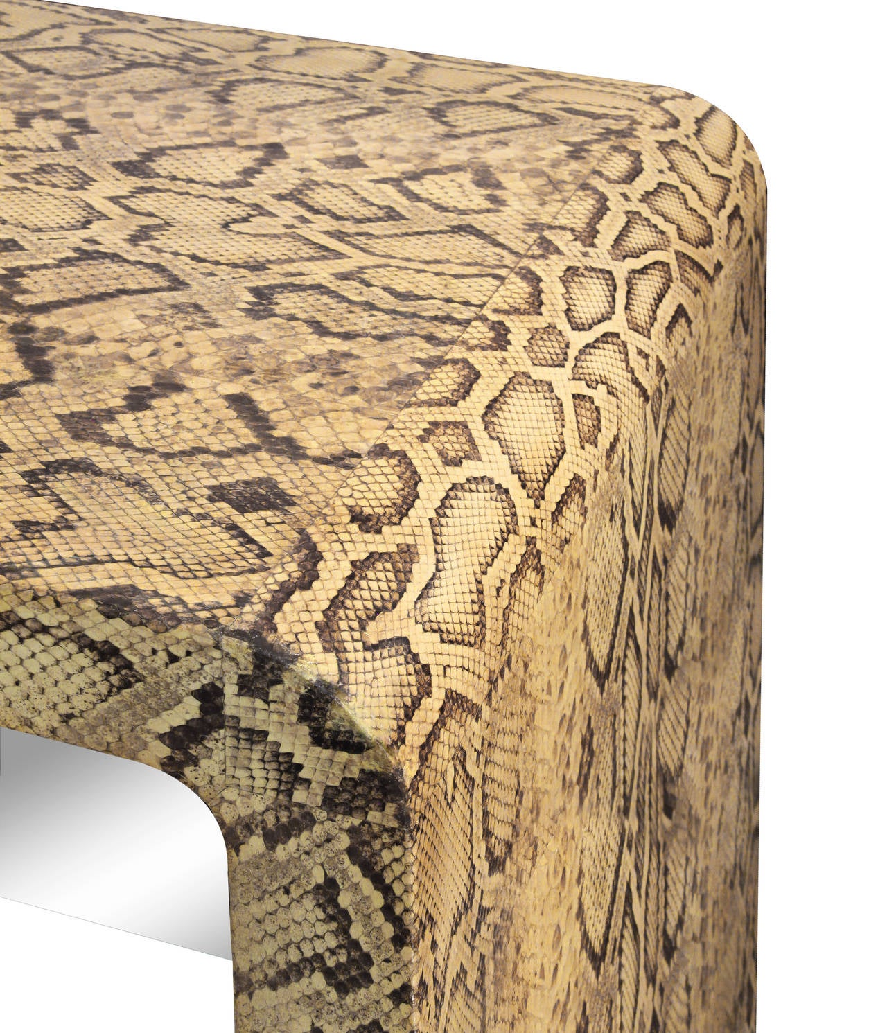 Exceptional Waterfall Table in Python by Karl Springer In Excellent Condition In New York, NY
