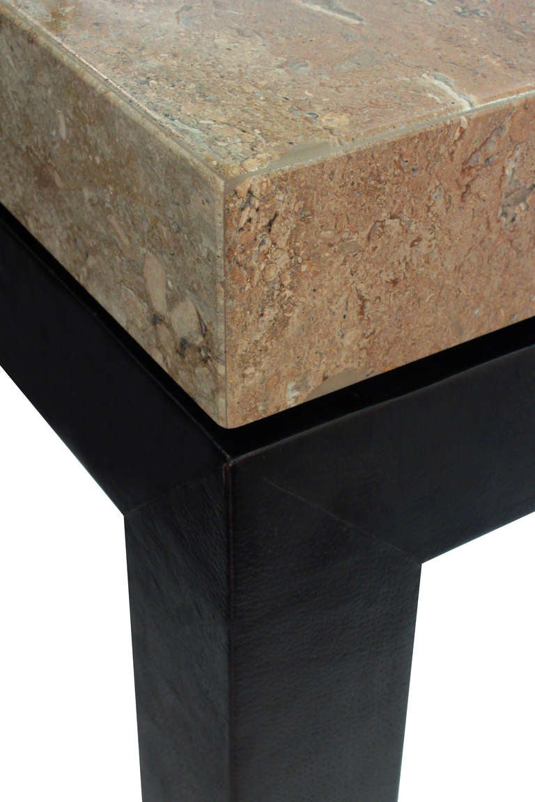 Italian Thick Marble Top Console Table