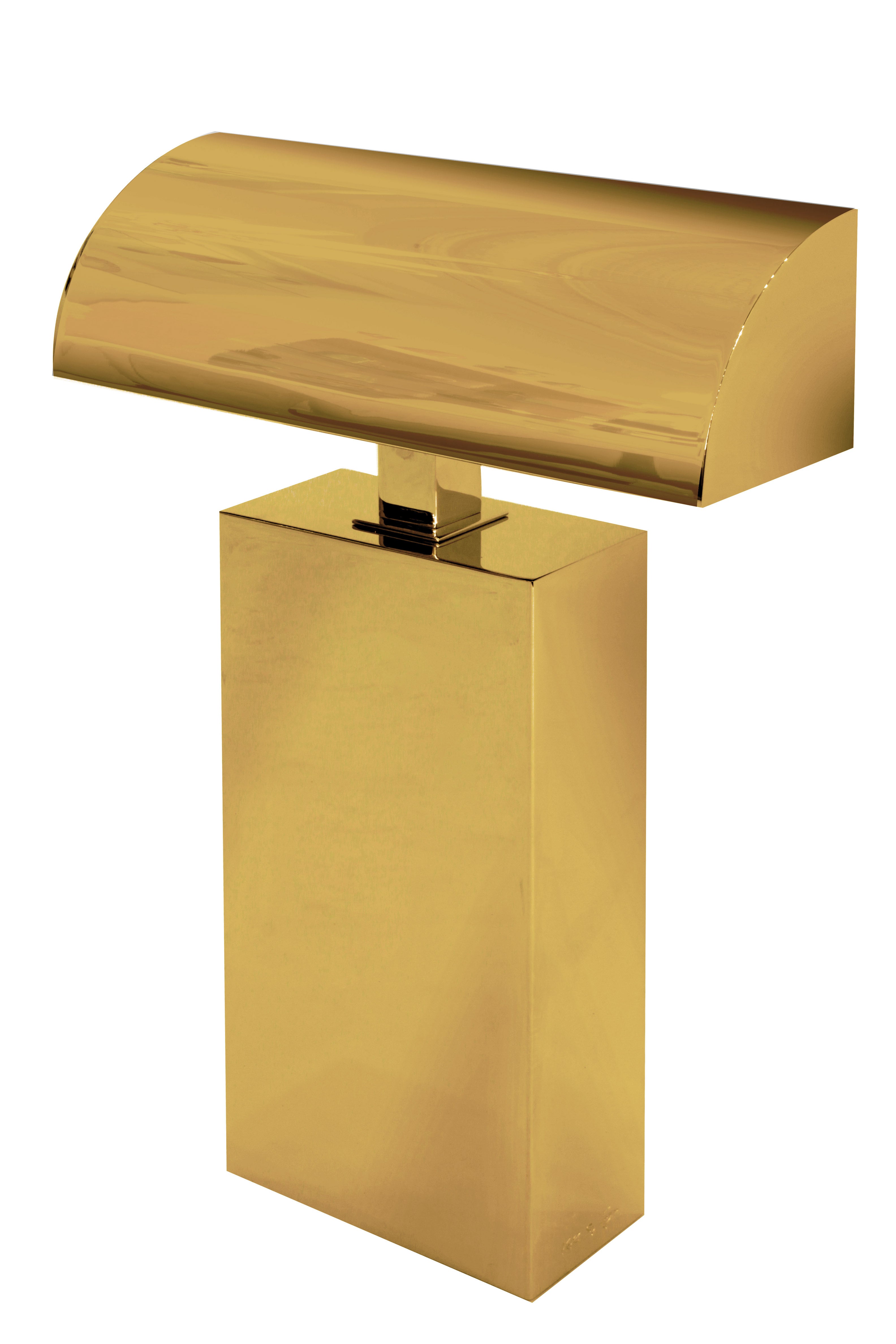 "Sculpture Desk Lamp" in Polished Brass by Karl Springer