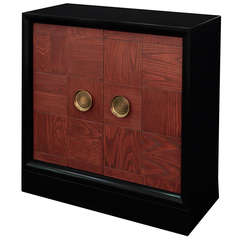 Liquor Cabinet with Oak Paneled Front By James Mont
