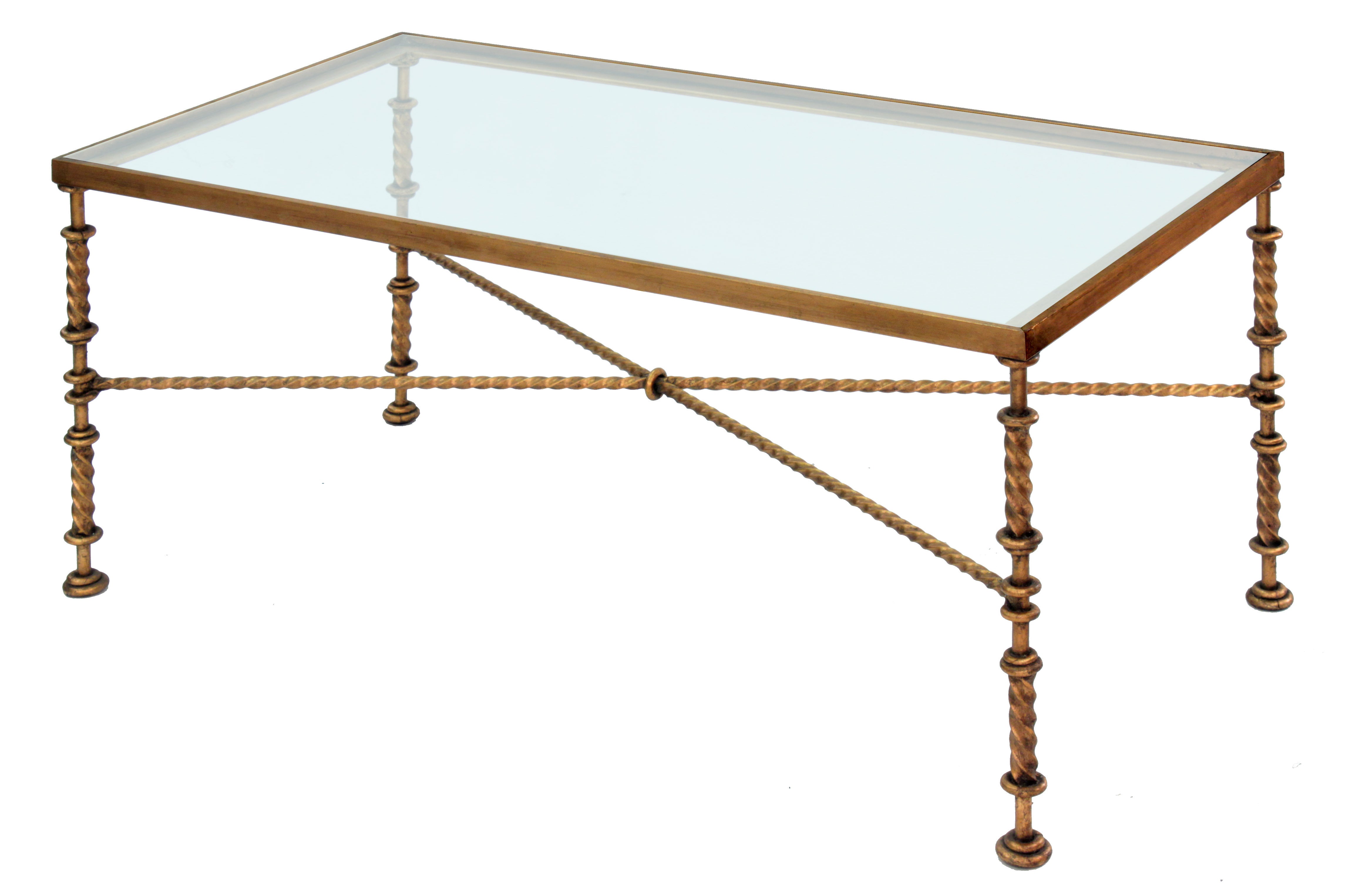 Chic Coffee Table in Bronze with Glass Top