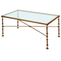 Chic Coffee Table in Bronze with Glass Top