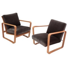 Pair of Rare "Modern Morris Chairs" by Edward Wormley