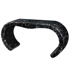 Chic Scroll Console in Lacquered Horn