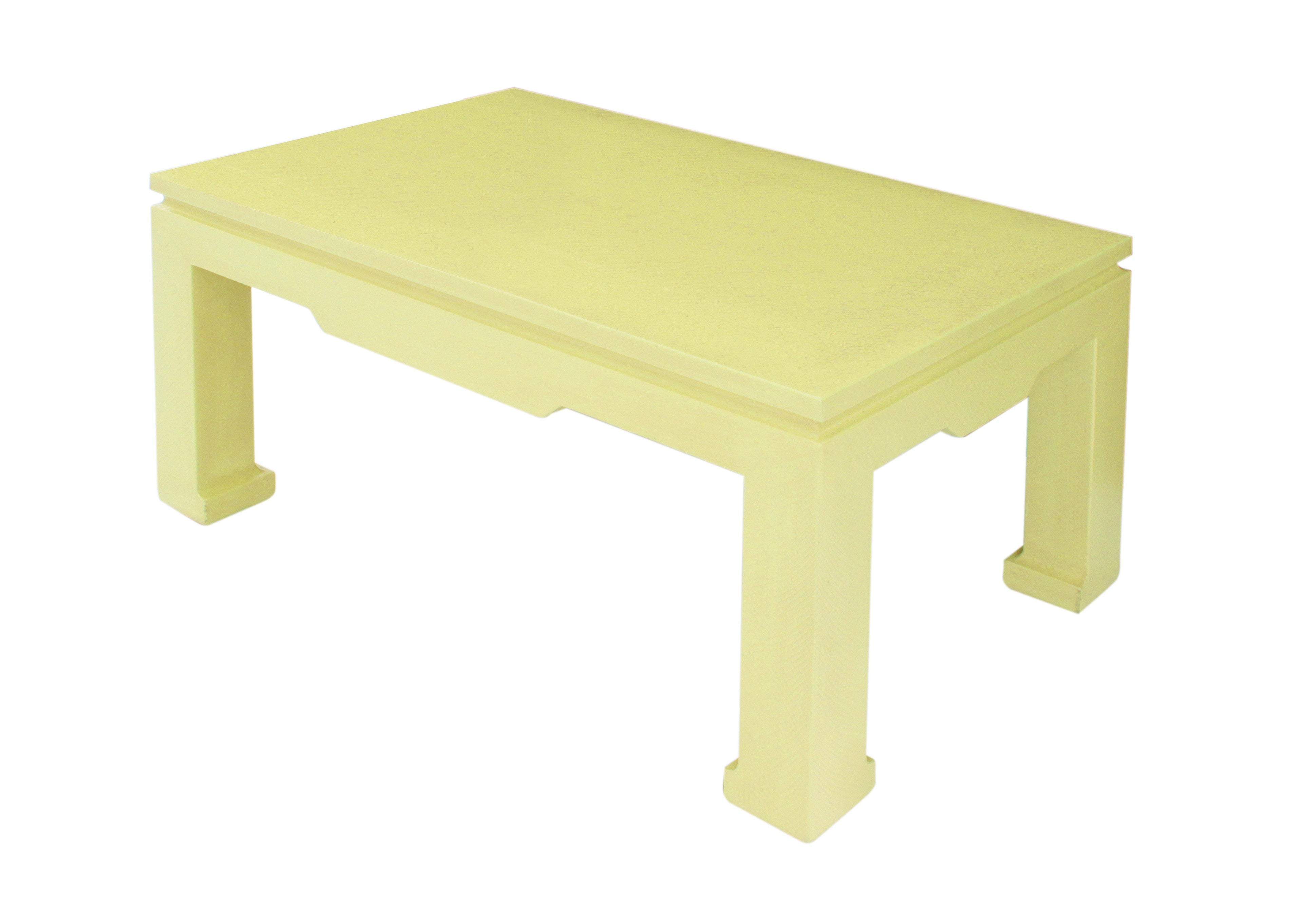 "Chinese Style Coffee Table" in Yellow Python by Karl Springer For Sale