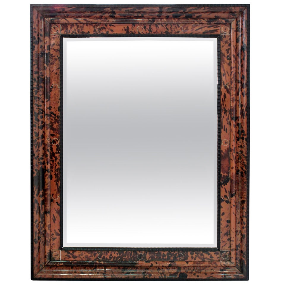 Large Mirror in Hand-pieced Tortoise Shell