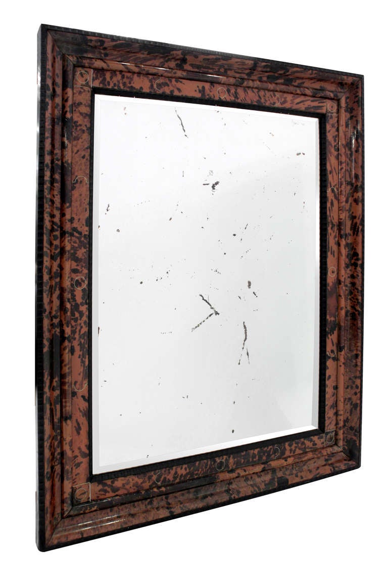 Large Mirror in Hand-pieced Tortoise Shell