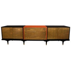 Commode in Mahogany with Asian Motif on Front by Renzo Rutili