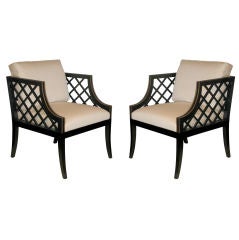 Pair of Elegant Lounge Chairs Designed by Lorin Jackson Pair of Elegant Lounge Chairs Designed by Lorin Jackson