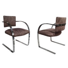 Set of 4 Dining Chairs in Polished Steel by Brueton Industries