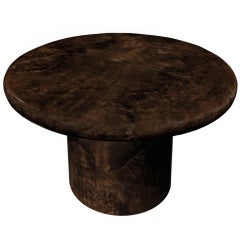 Vintage Dining Table in Tabacco Goatskin by Sally Sirkin Lewis