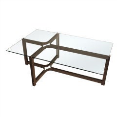 Vintage Coffee Table in Hand-Machined Brushed Bronze by Roger Sprunger