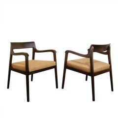 Pair of Riemerschmid Chairs in Mahogany by Edward Wormley