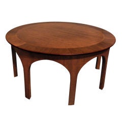 Round Cocktail Table in Walnut by T.H. Robsjohn-Gibbings