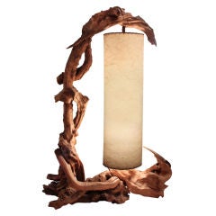 Monumental Sculptural Driftwood Table Lamp