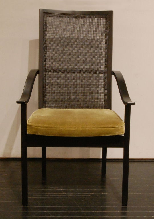 Set of 8 Dining Chairs with Inset Cane Backs by Milo Baughman