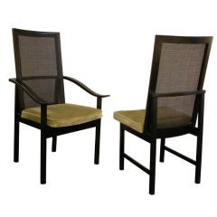 Set of 8 Dining Chairs with Inset Cane Backs by Milo Baughman