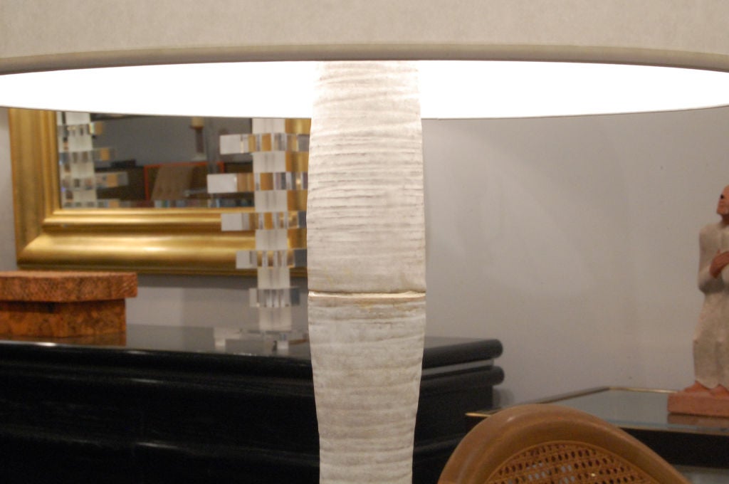 Hand Thrown Ceramic Floor Lamp with Table