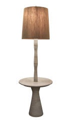 Hand Thrown Ceramic Floor Lamp with Table