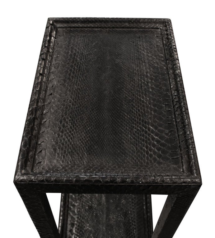 "Telephone Table” Covered in Black Python by Karl Springer