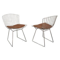 Set of 10 Dining Chairs with Custom Seat Pads by Harry Bertoia