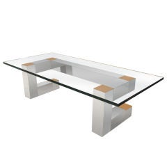 Vintage Sculptural Coffee Table in Aluminum and Brass by Habitat