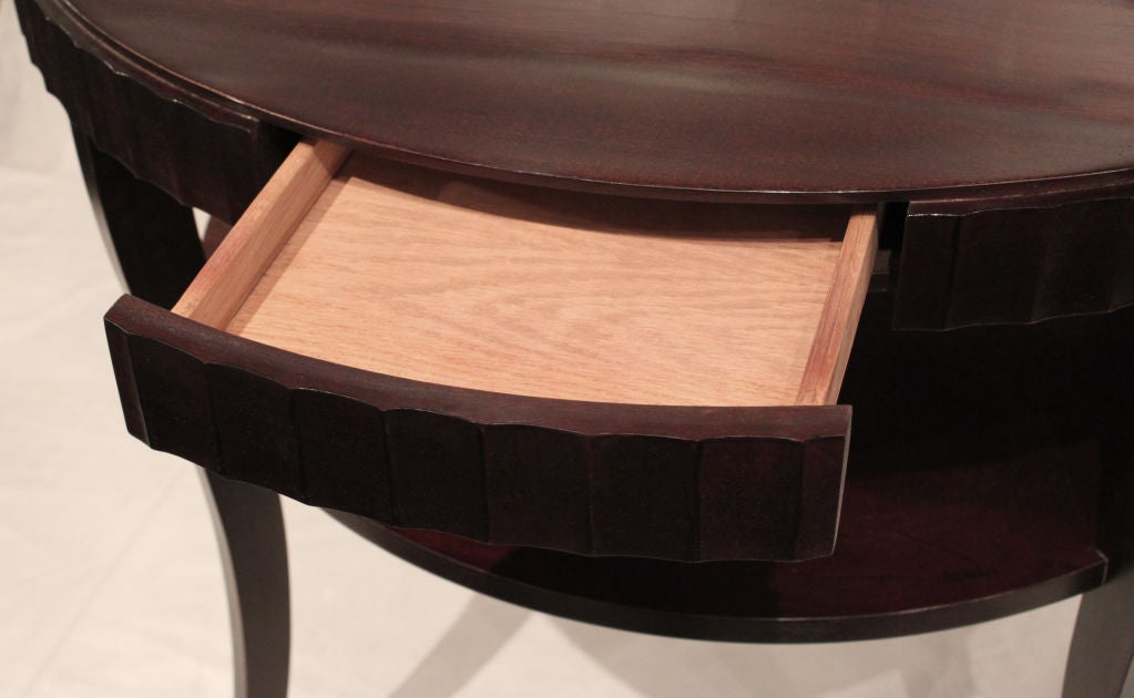 End Table in Mahogany with Scalloped Edges by Barbara Barry