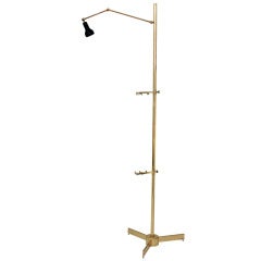 Floor Lamp in Brass with Picture Holder and Spotlight by Angelo Lelli